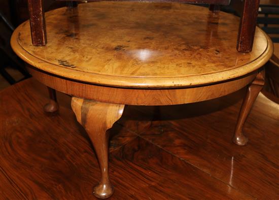 A 1930s walnut occasional table, W.77cm